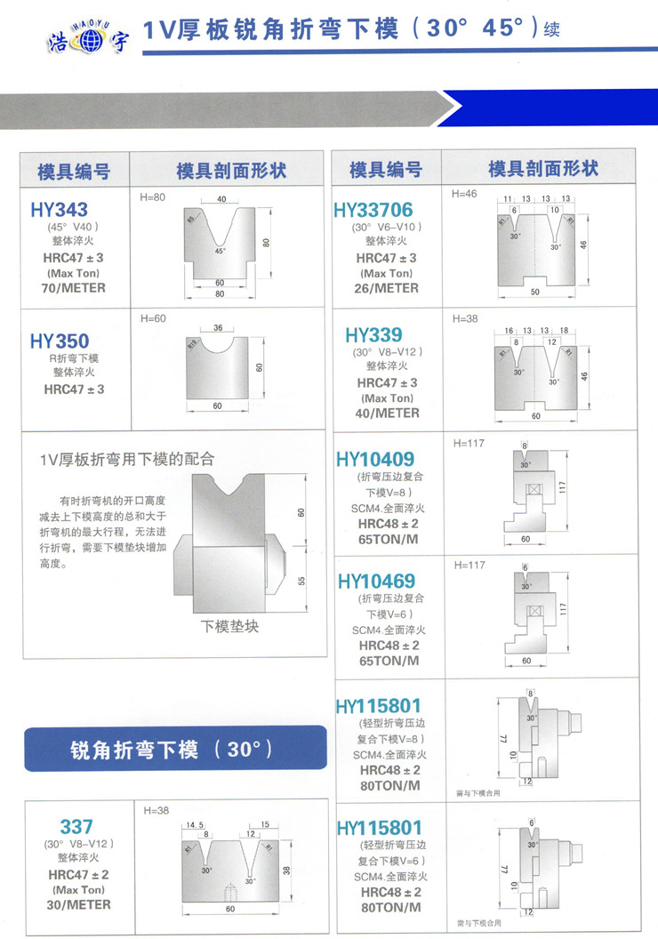1V厚板锐角折弯下模（30°45°）续的图片